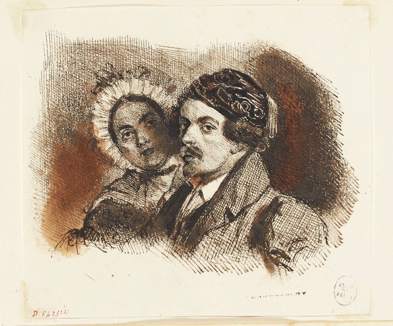 Dubbelporträtt av Grandville och Henriette av Grandville
