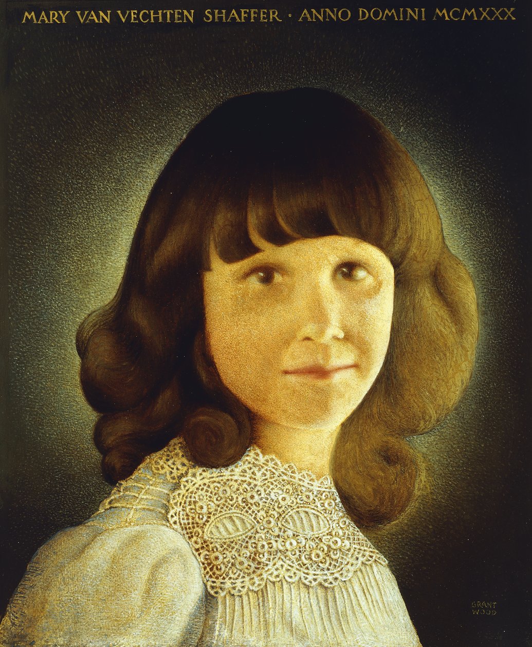Porträtt av Mary Van Vechten Schaffer, 1930 av Grant Wood