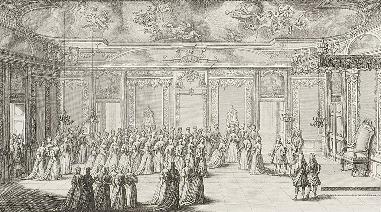 Publikkammaren under mottagandet av bruden på Dresden Palace den 2 september 1719 av Gérard II Scotin