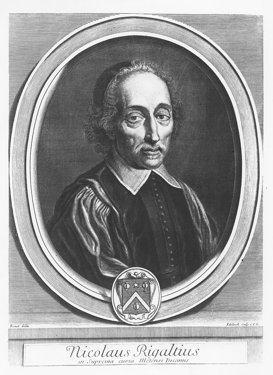 Porträtt av Nicolas Rigault av Gérard Edelinck