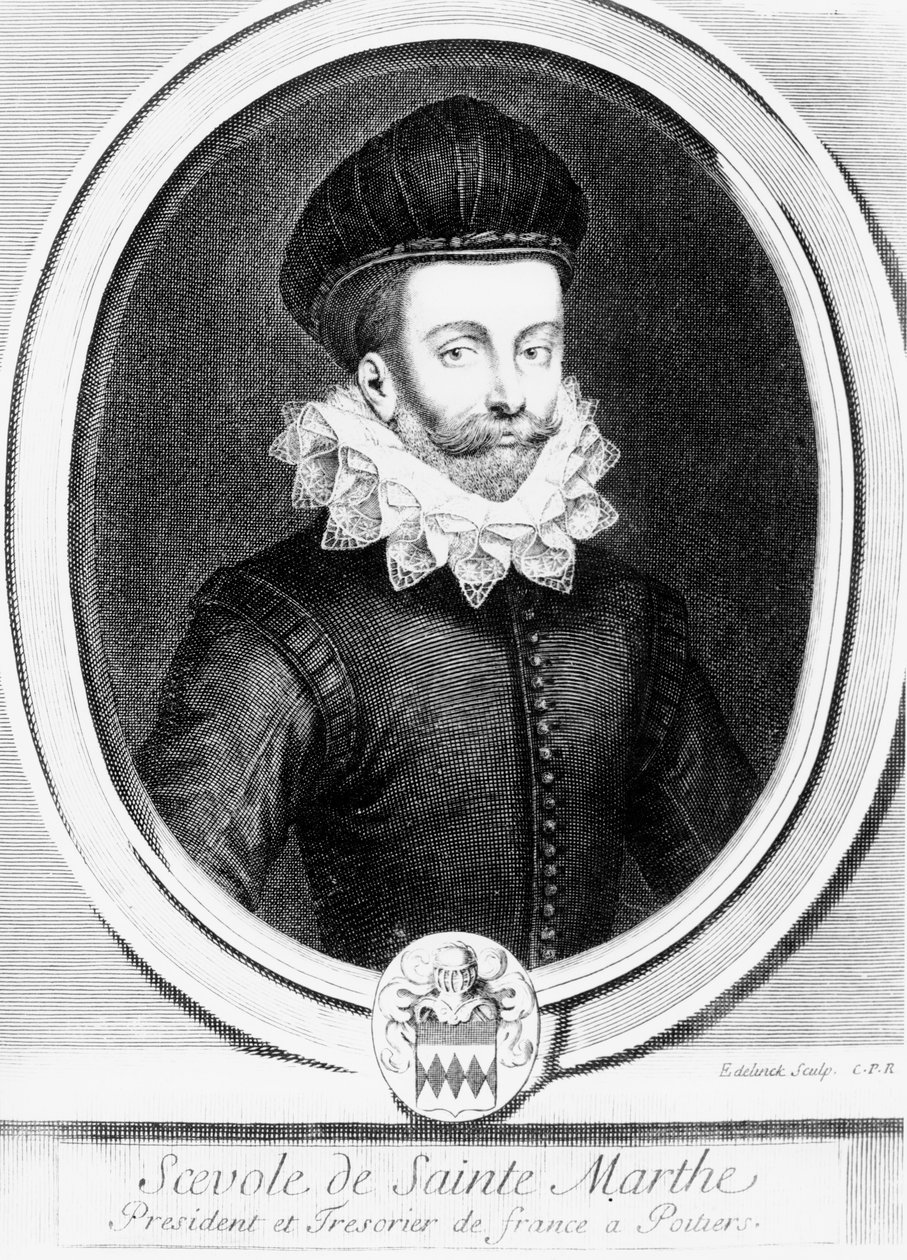 Porträtt av Scévole de Sainte-Marthe av Gérard Edelinck
