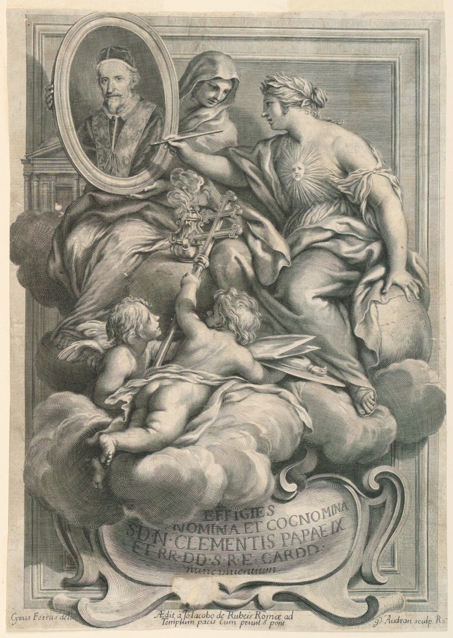 Bildens namn och smeknamn på påven Clement IX av Gérard Audran