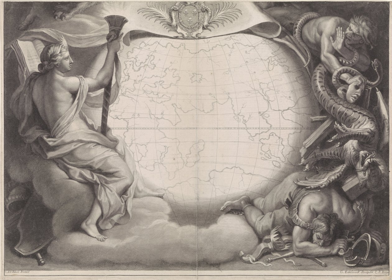 Allegoriskt porträtt av Ludvig XIV, kung av Frankrike av Gérard Edelinck