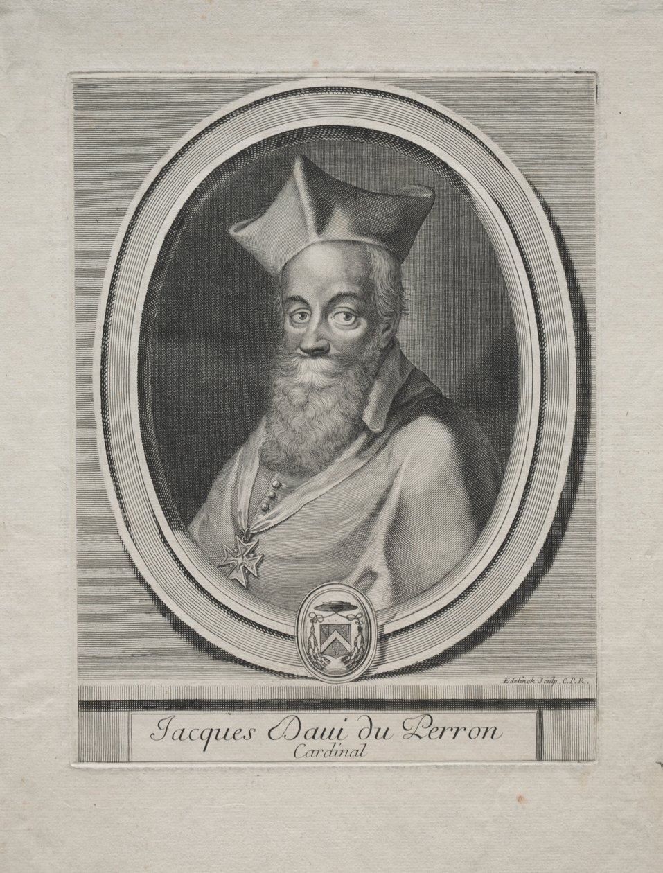 Kardinal Jacques Davey Duperron. av Gérard Edelinck