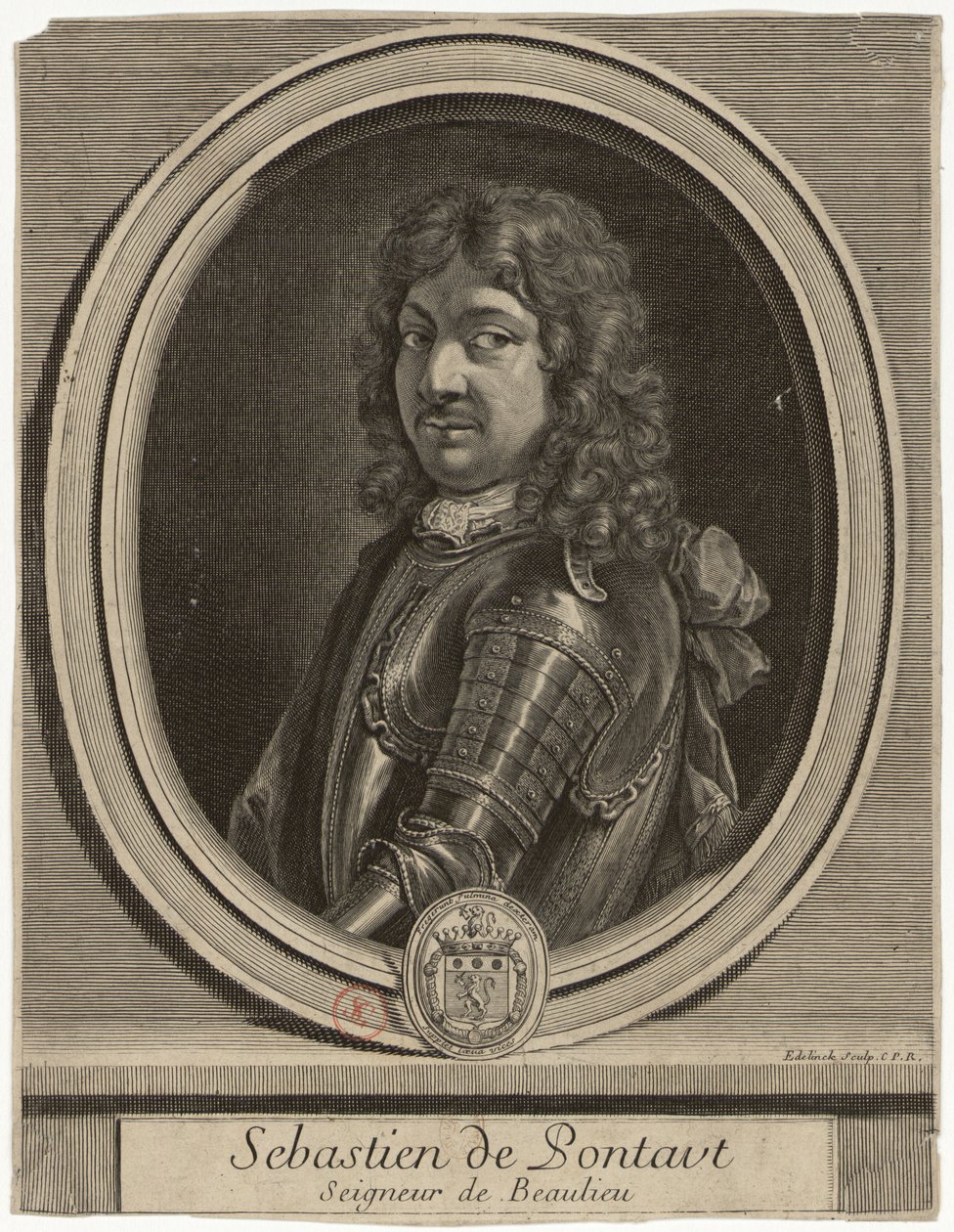 Edelinck - Sebastien de Pontaut Seigneur de Baulieu av Gérard Edelinck