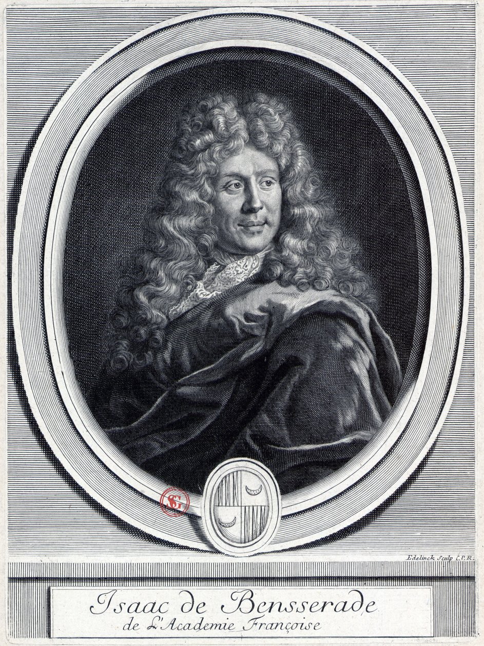 Isaac de Bensserade från Académie Françoise av Gérard Edelinck