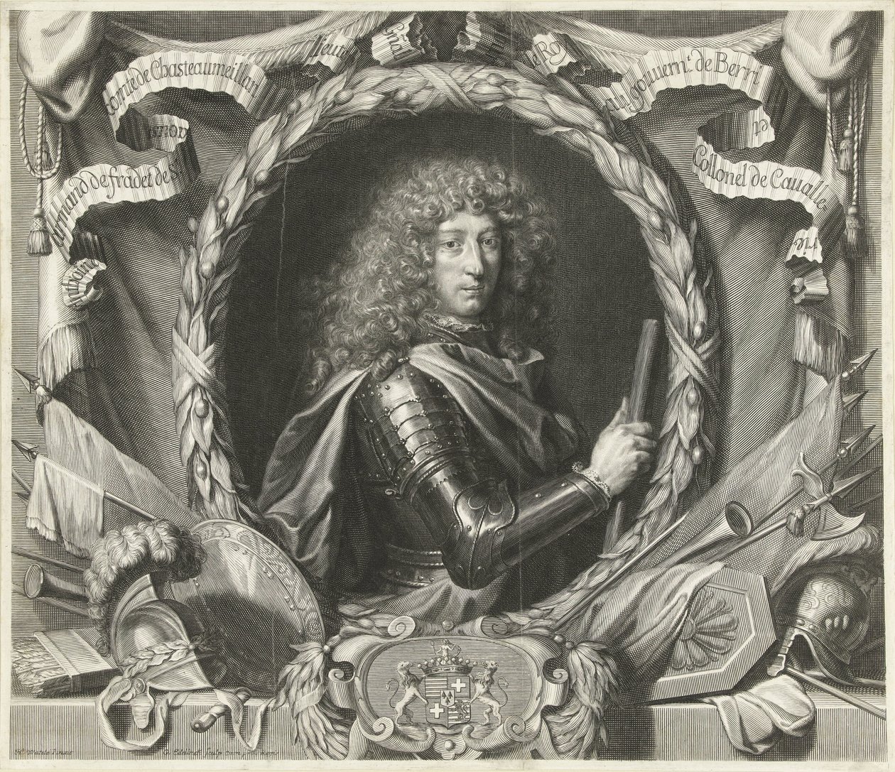 Porträtt av Antoine-Armand de Fradet de Saint-Aoust av Gérard Edelinck