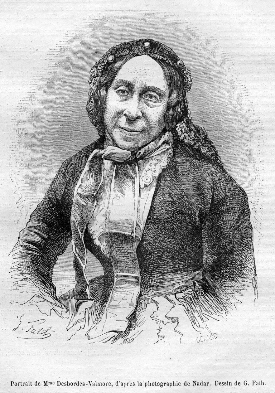 Marceline Desbordes Valmore porträttgrav av «Gérard» d’après Georges Fath d’après Nadar