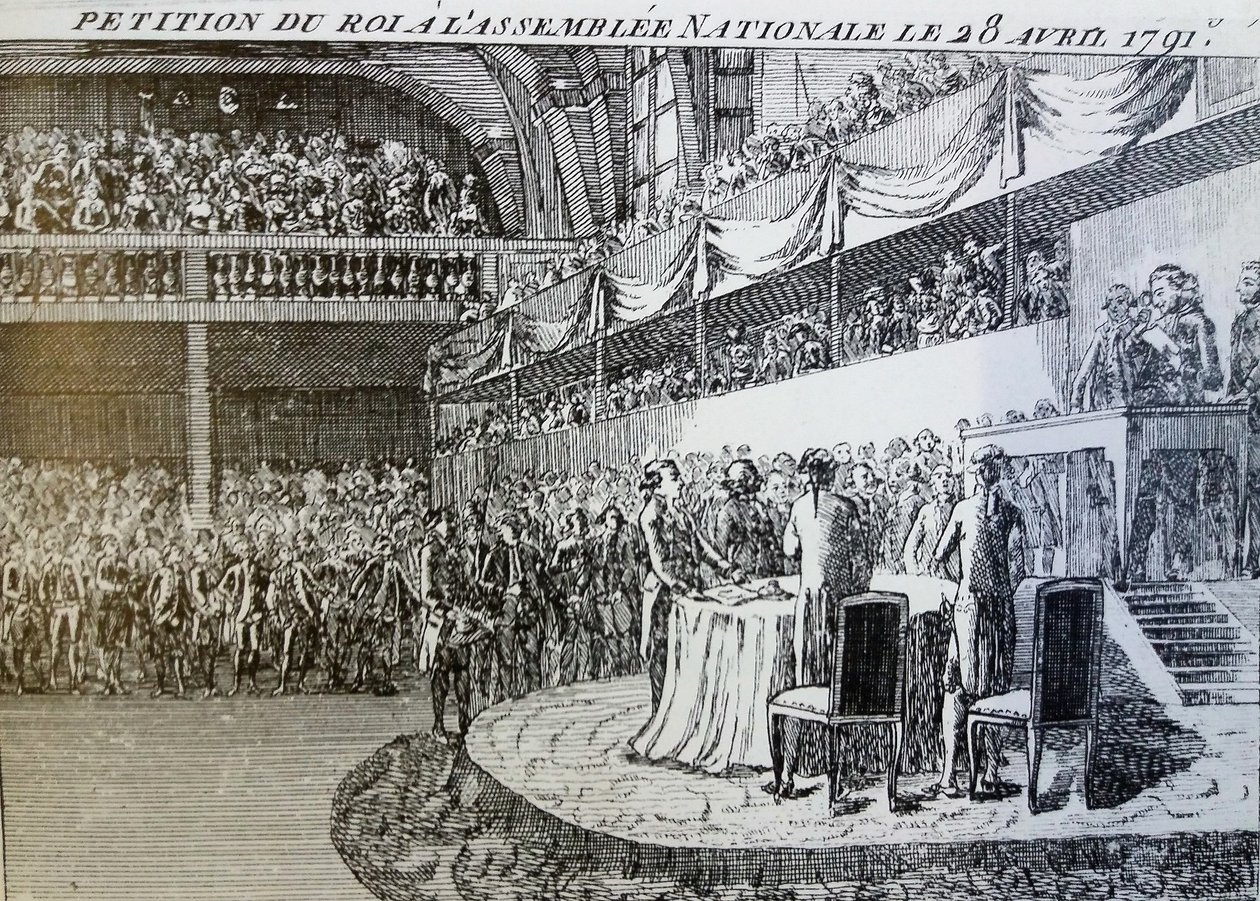 Kung Louis XVI frågar församlingen av Gravure non signée