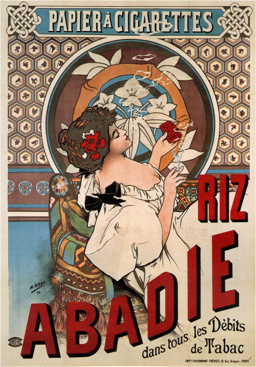Reklamaffisch för silkespappret Abadie, 1898 av Gray