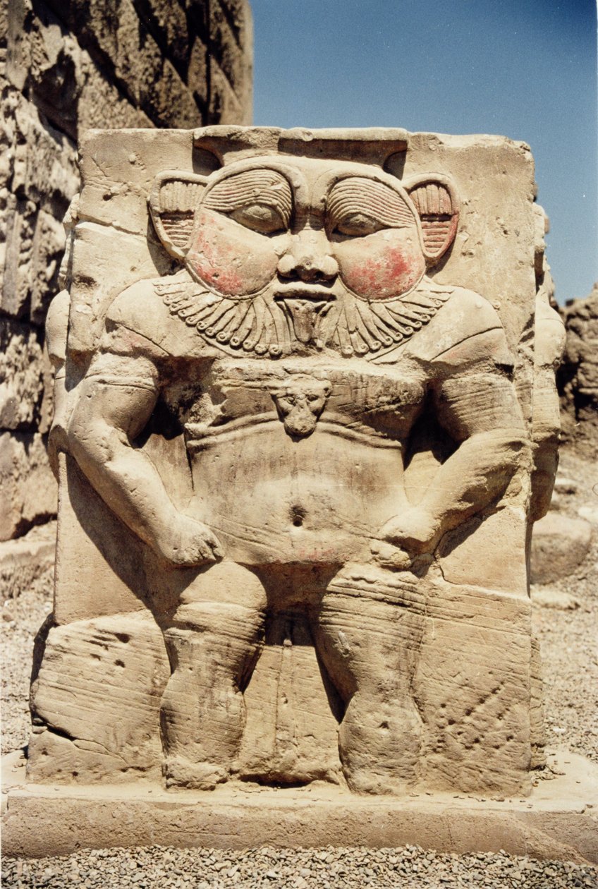 Relief av den egyptiska hushållsguden Bes, ca 125 f.Kr.-60 e.Kr. av Greco Roman