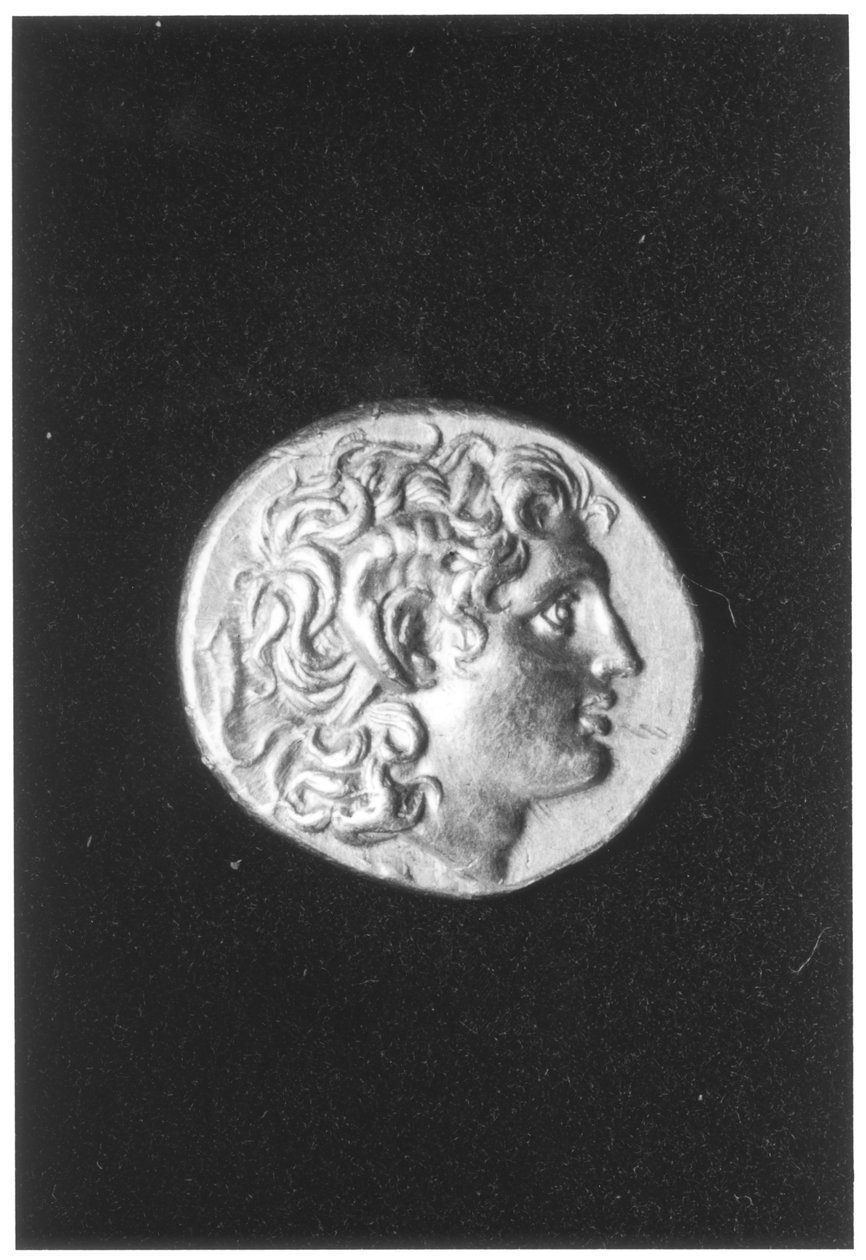 Alexander den store mynt med den egyptiska guden Ammons baggehorn, präglat under Lysimachus av Thrakiens regeringstid under den hellenistiska eran (guld) av Greek