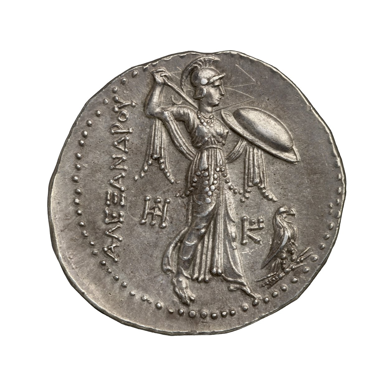 Forntida grekiska (ptolemaiska) silvermynt från Alexandria, 295 f.Kr. (silver) av Greek