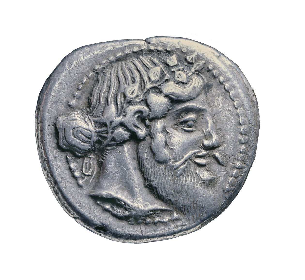 Forntida grekiskt silvermynt från Naxus, 460 f.Kr. (silver) av Greek