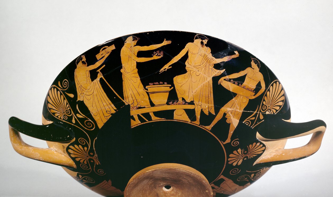 Atenisk kopp med röd figur (lergods) av Greek