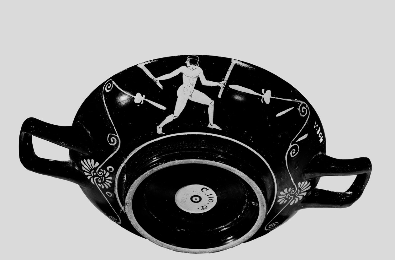 Atenisk rödfigurig, stänglös bägare, ca 400 f.Kr. (keramik) (se även 278897) av Greek