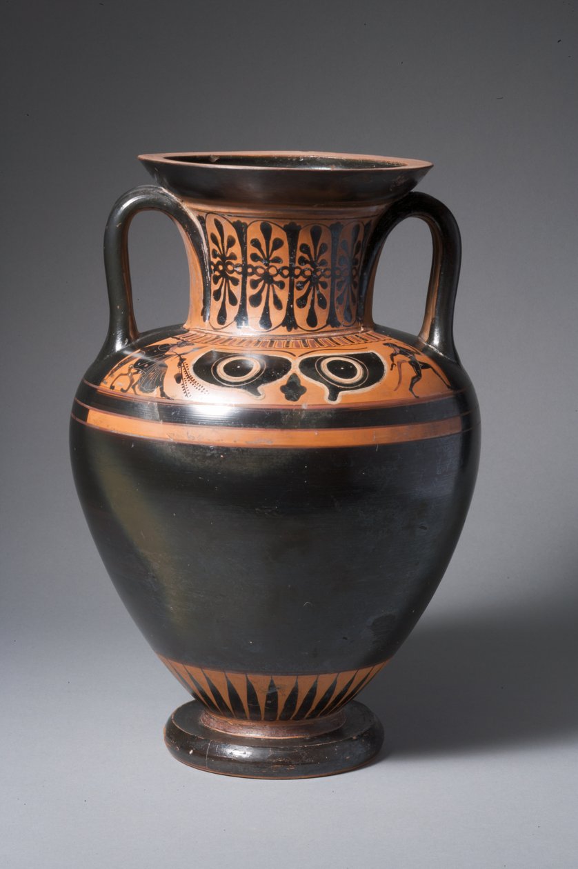 Attic svart figur hals amfora av Greek