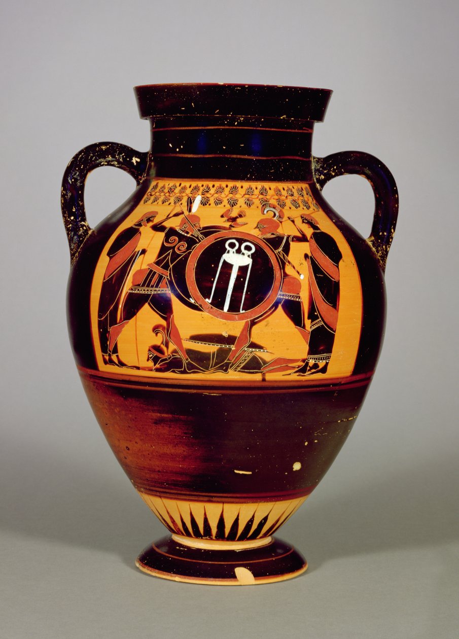 Belly Amphora föreställande Priam och Achilles, ca 550 f.Kr. (keramik) (se även 288279, 293741 och 307550) av Greek