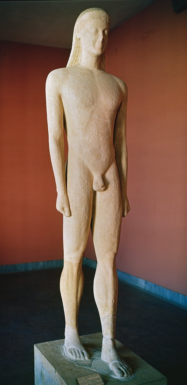 Kykladisk Kouros, från Milos, ca 550 f.Kr. (marmor) av Greek