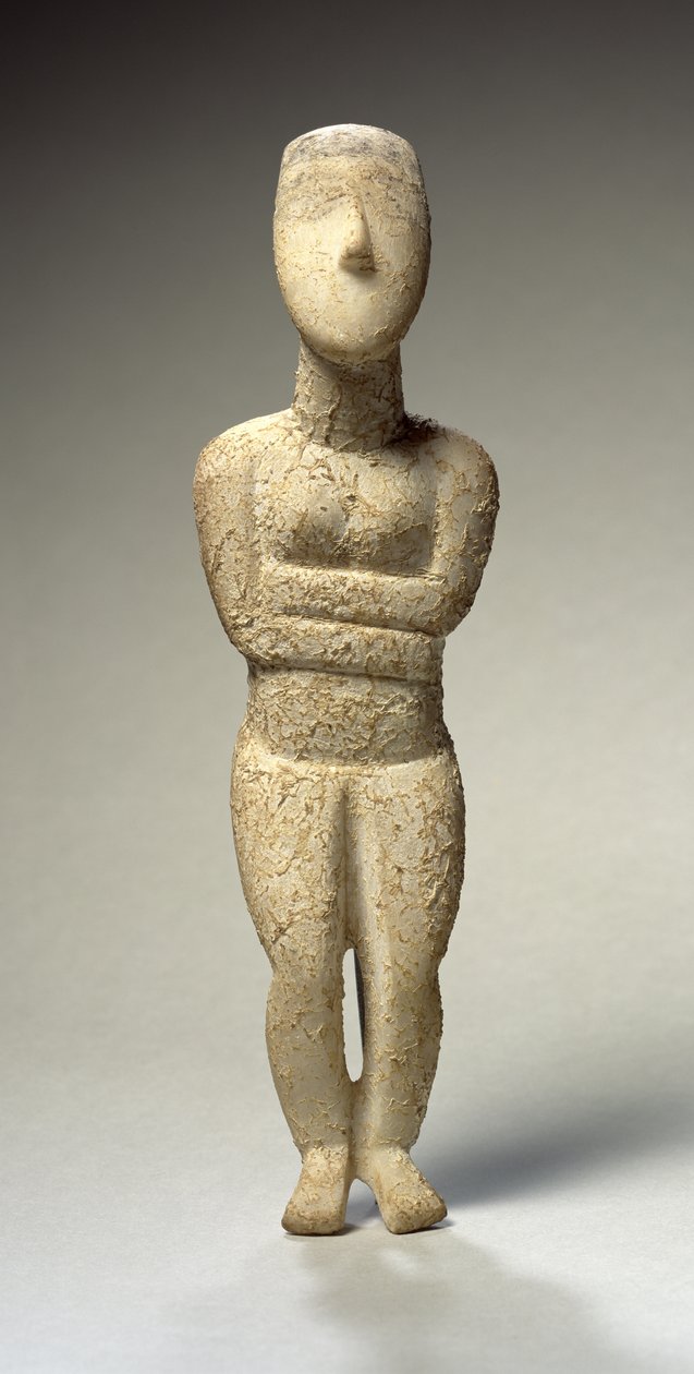 Kykladisk figur, tidig Spedos, c.2700 f.Kr. (marmor) (se även 257633) av Greek