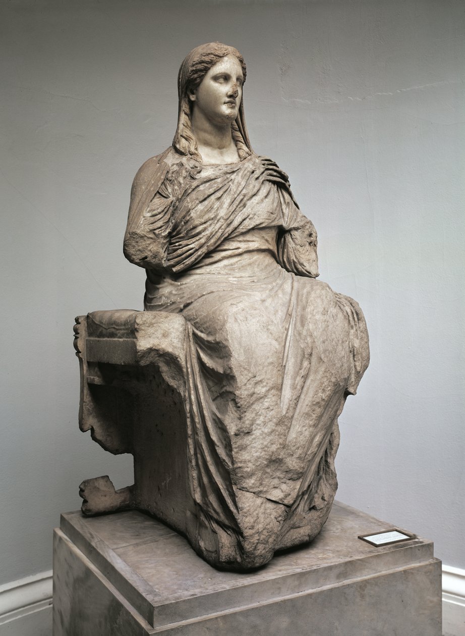 Demeter, staty från Knidos, Mindre Asien, c.350 f.Kr. (marmor) av Greek