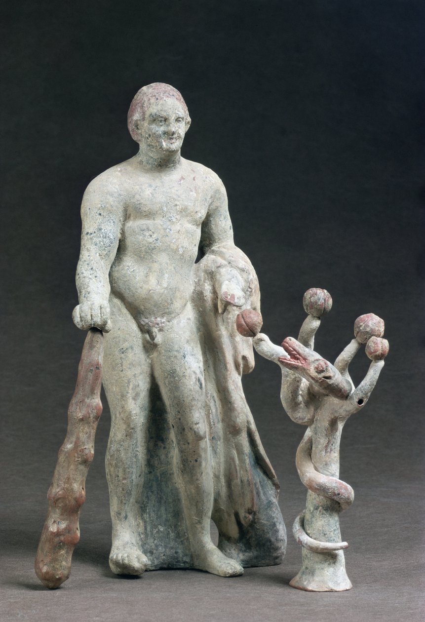 Herakles med Hesperides äpple, ca 160-140 f.Kr. (terrakotta) av Greek