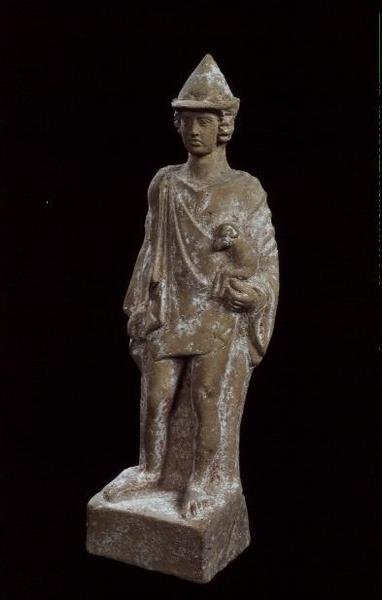 Hermes Kriophoros, Beotian, c.450 f.Kr. (lera) av Greek