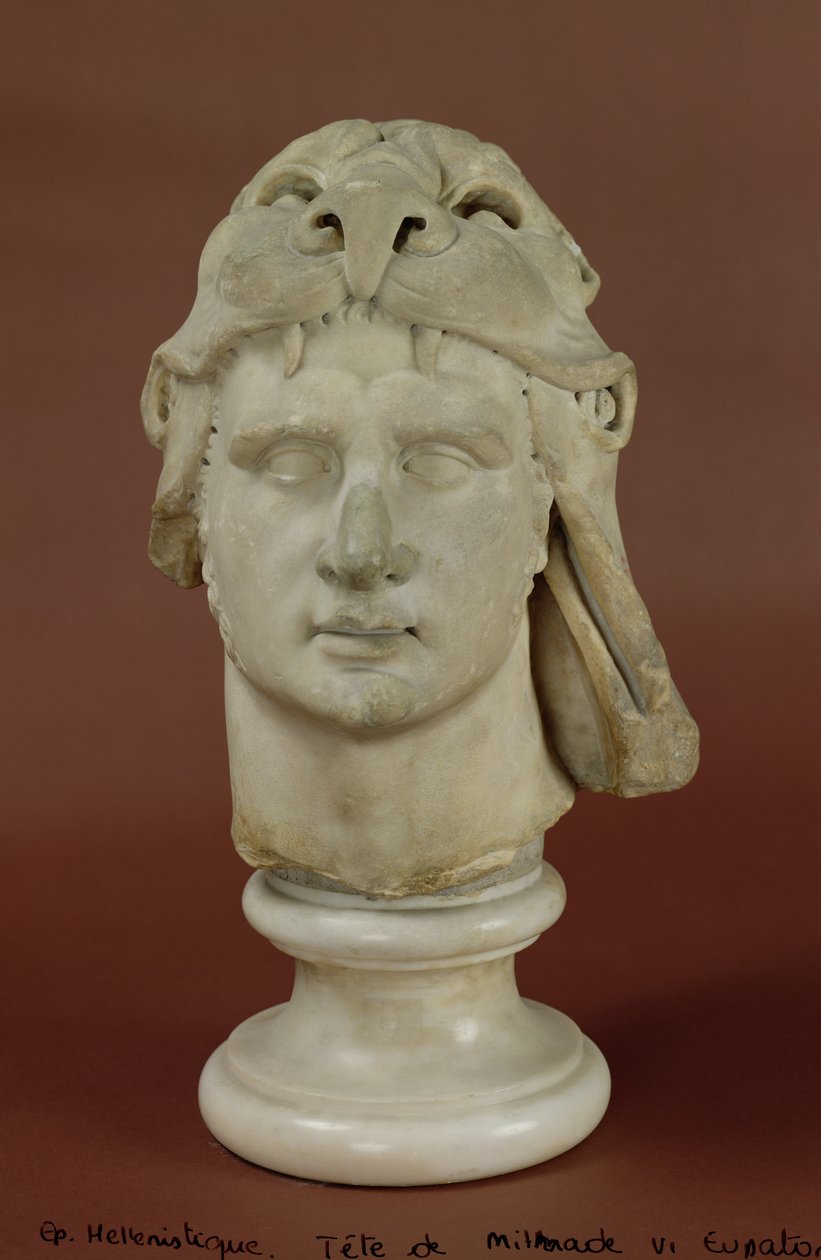 Mithridates VI (132-63 f.Kr.) Eupator, kung av Pontus (marmor) (se även 177442) av Greek