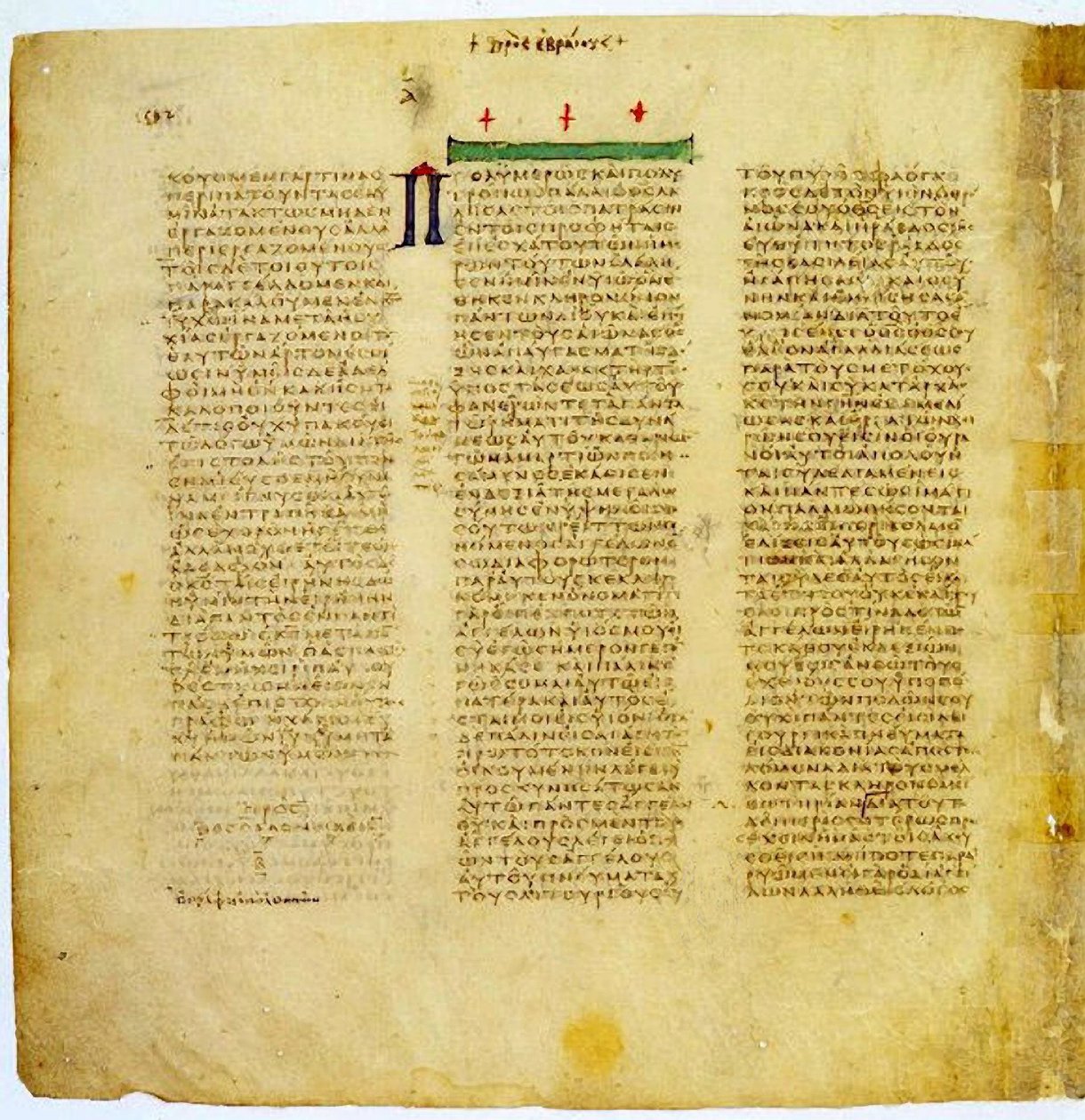 Sida från Codex Sinaiticus av Greek
