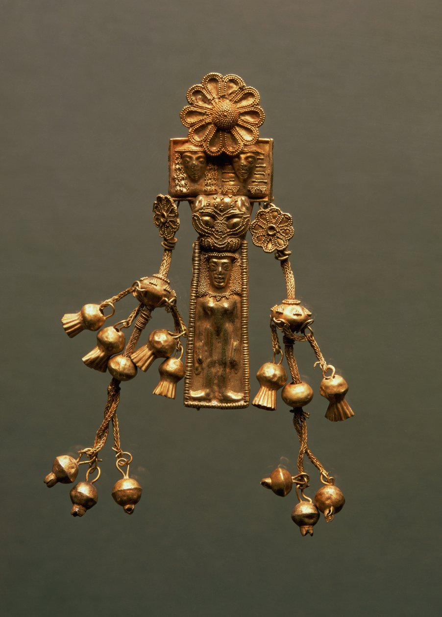 Hänge, från Camiros nekropolis, c.630-620 f.Kr. (elektrum) av Greek