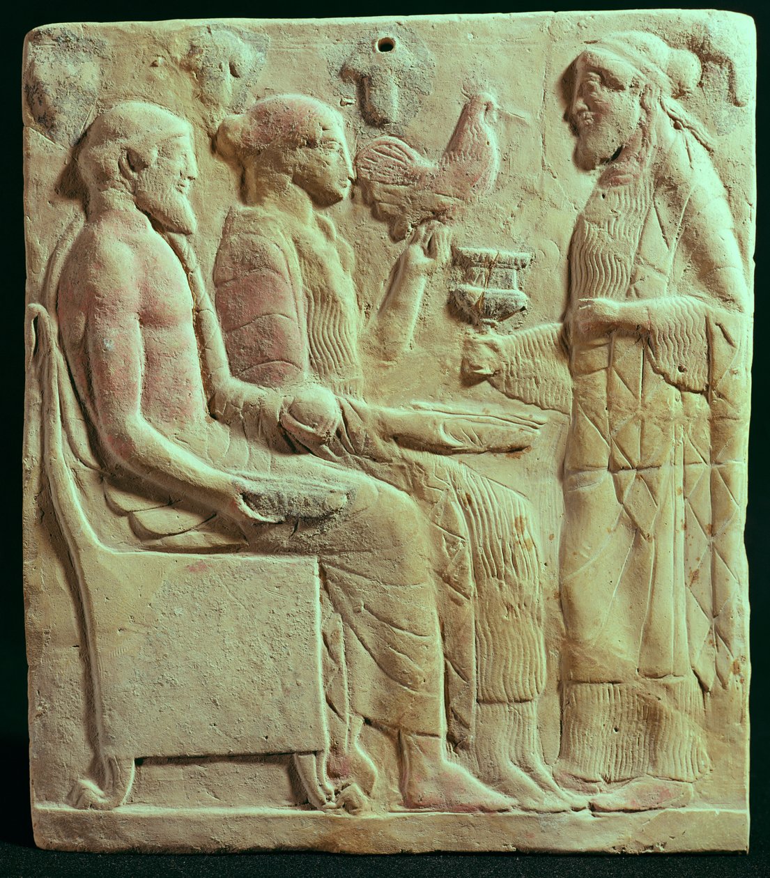Plakett föreställande ett offer, c.450 f.Kr. (terrakotta) av Greek
