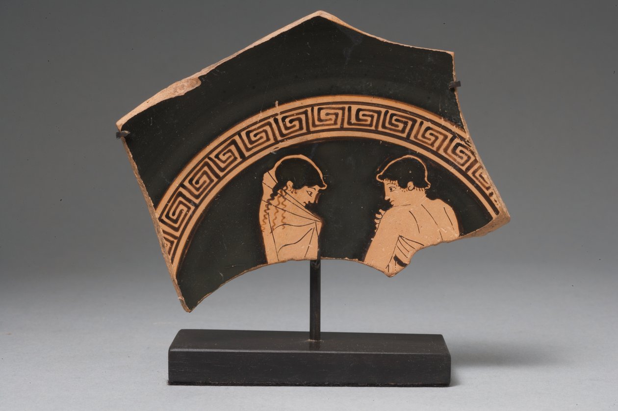 Fragment av röd figur (terrakotta) av Greek