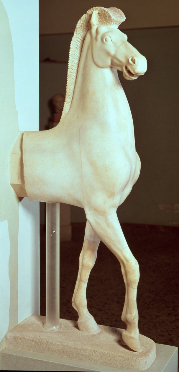 Skulptur av en häst, ca 500 f.Kr. (marmor) av Greek