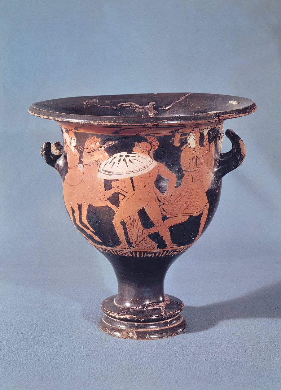 Kertch Krater föreställer en hoplit som slåss mot två amazoner (keramik) av Greek