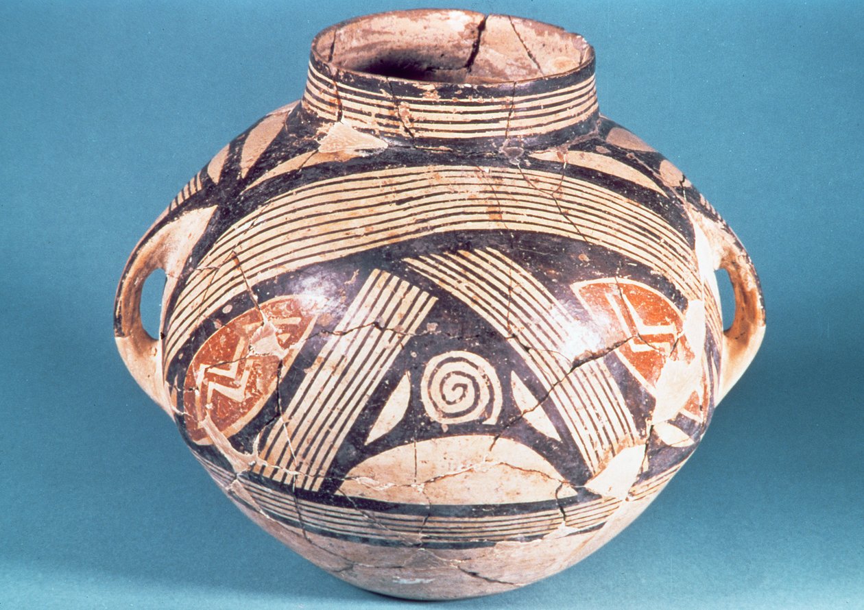 Vas från Dimini (nuvarande Volos) 7:e århundradet f.Kr. (polykrom lera). av Greek