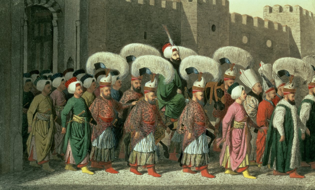 Sultan Mahmud II i procession, 1809 av Greek School