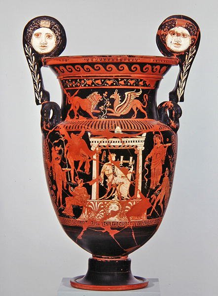 Apuliansk volutkrater med röd figur, ca 375-350 f.Kr. (keramik) av Greek