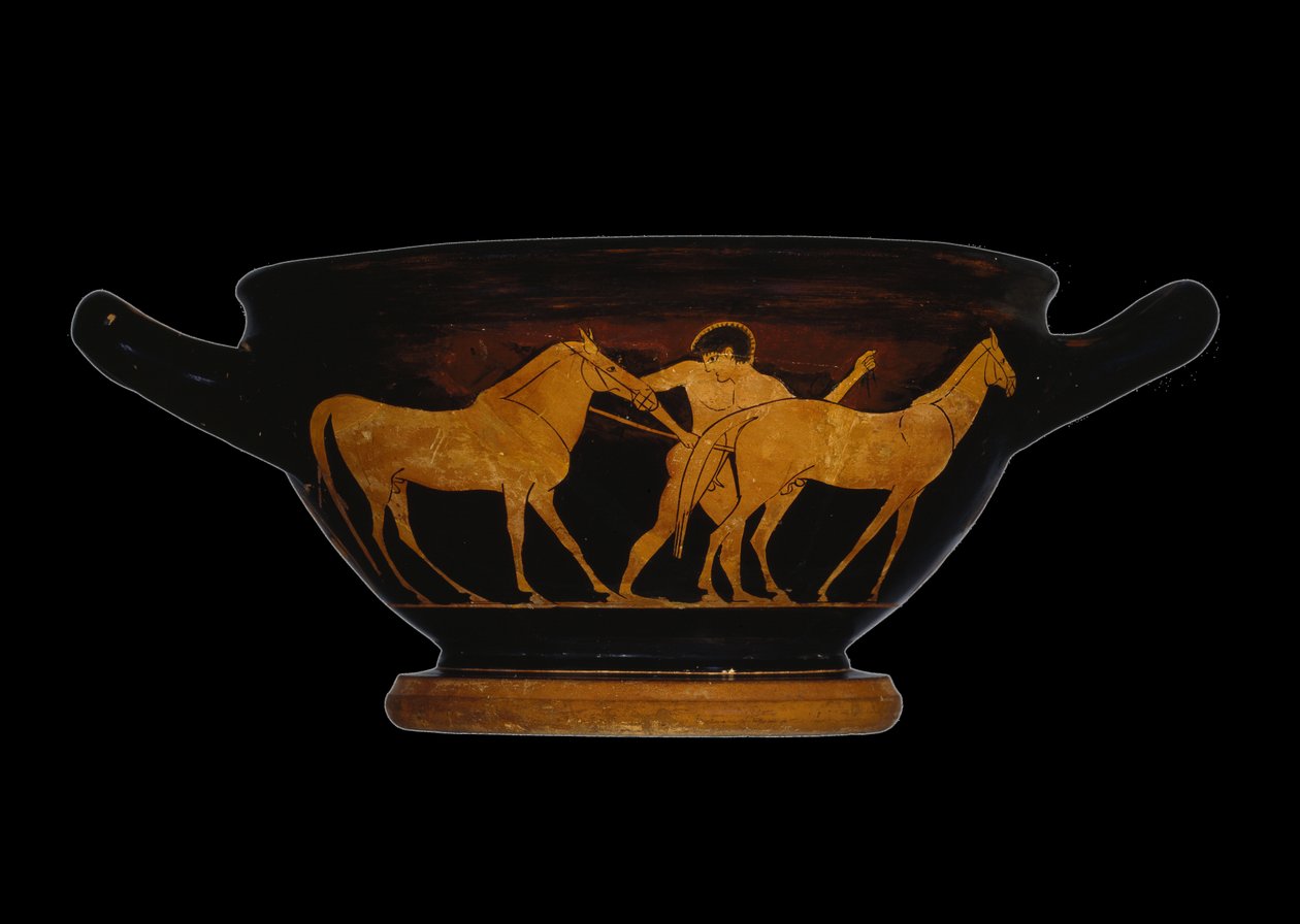 Attisk rödfigurig skyfos, föreställande Herakles och Diomedes
