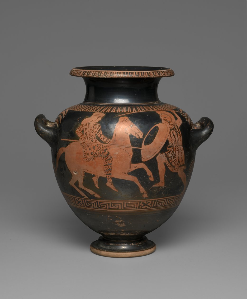 Attic rödfigur stamnos, 440-430 f.Kr. (keramik) (se även 342002) av Greek