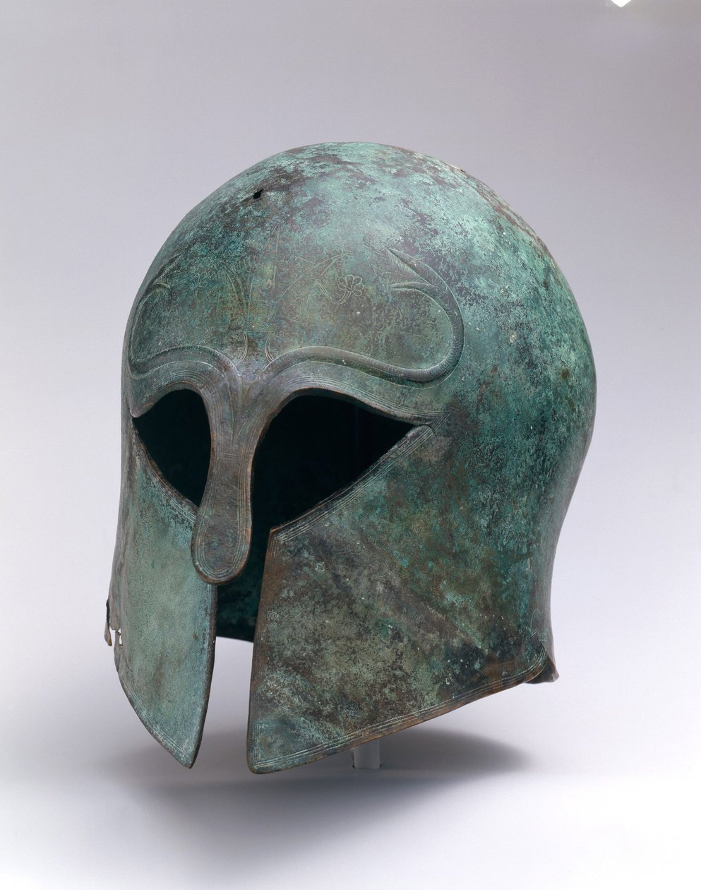 Arkaisk bronshjälm av korintisk typ, c.600-575 f.Kr. (brons) av Greek
