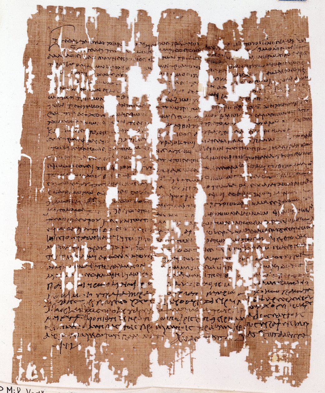 Grekisk juridisk papyrus daterad 26 juli 118 e.Kr.: uppdelning av mark mellan hyresgäster. av Greek