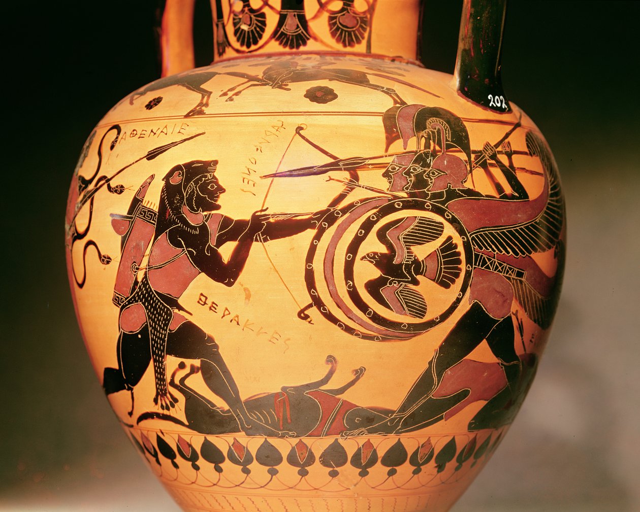 Herakles mot Geryon (keramik) av Greek