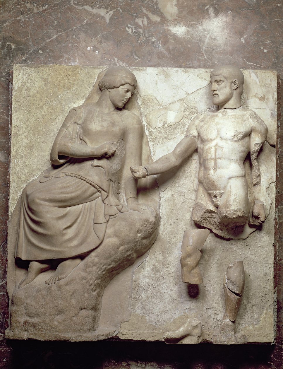 Herkules och Minerva, en av en serie metoper som föreställer Herkules