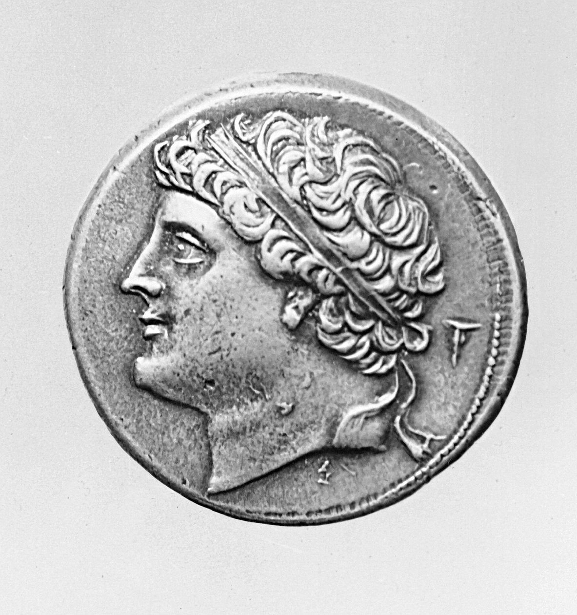 Hiero II av Syrakusa 300-215 f.Kr. metall bw fotodetalj av 239700 av Greek
