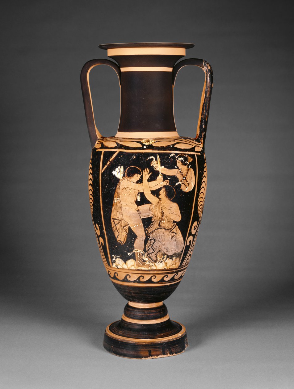 Paestan röd-figur hals amfora, c.340 BC (terrakotta) av Greek