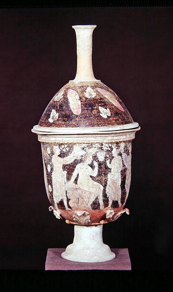 Pyxis med lock, ca 200-180 f.Kr. (keramik) av Greek