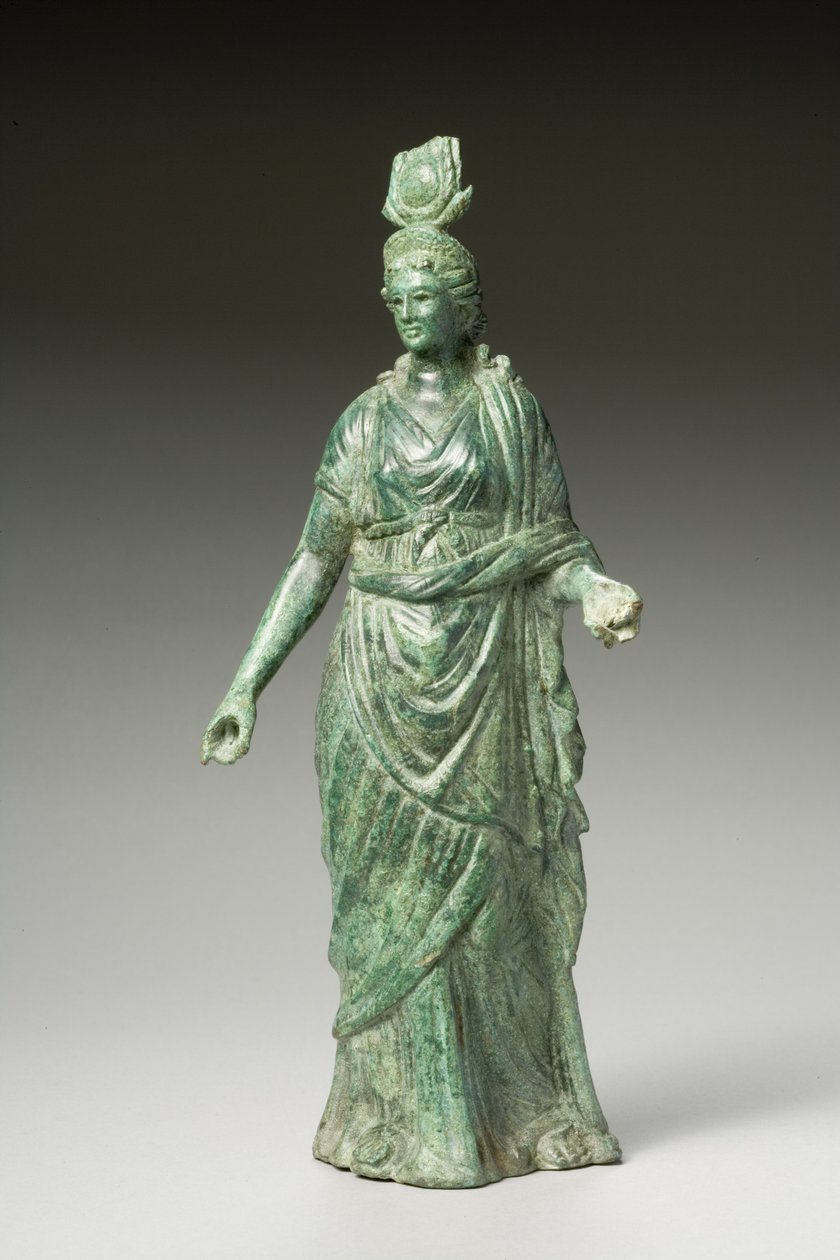 Staty av Isis Fortuna, hellenistisk, 1:a århundradet f.Kr.-1:a århundradet e.Kr. (brons) (se 270388 för bakifrån) av Greek