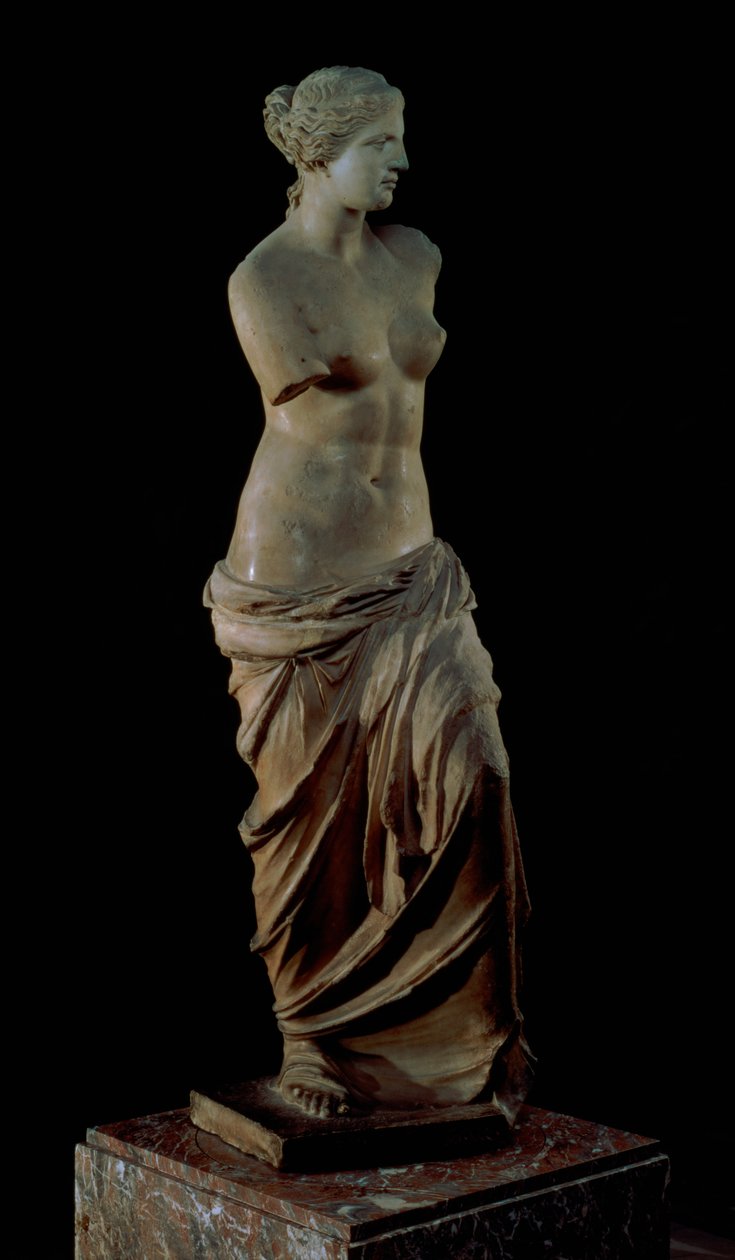 Venus de Milo, grekisk, hellenistisk period, c.100 f.Kr. (marmor) (för frontvy se 14152) av Greek
