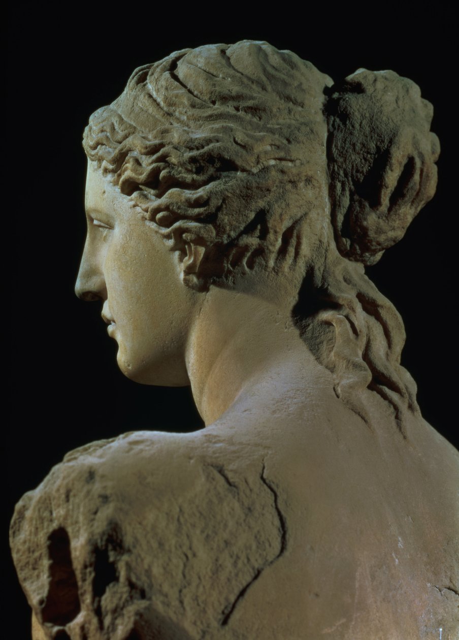 Venus de Milo, detalj på baksidan av huvudet, hellenistisk period, ca 100 f.Kr. marmor för framifrån se 14152 av Greek
