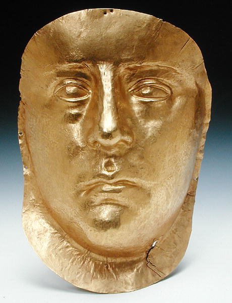 Mask av Rhescuporis III (210-228 AD) Kung av Bosporen (guld) av Greek Greek